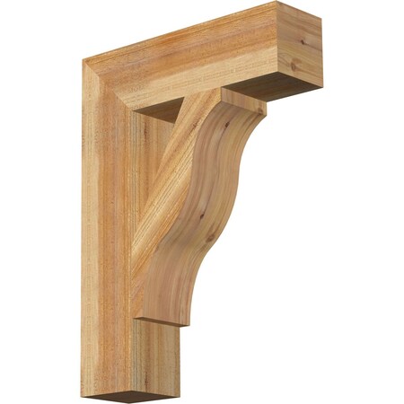 Funston Block Rough Sawn Bracket, Western Red Cedar, 6"W x 22"D x 30"H